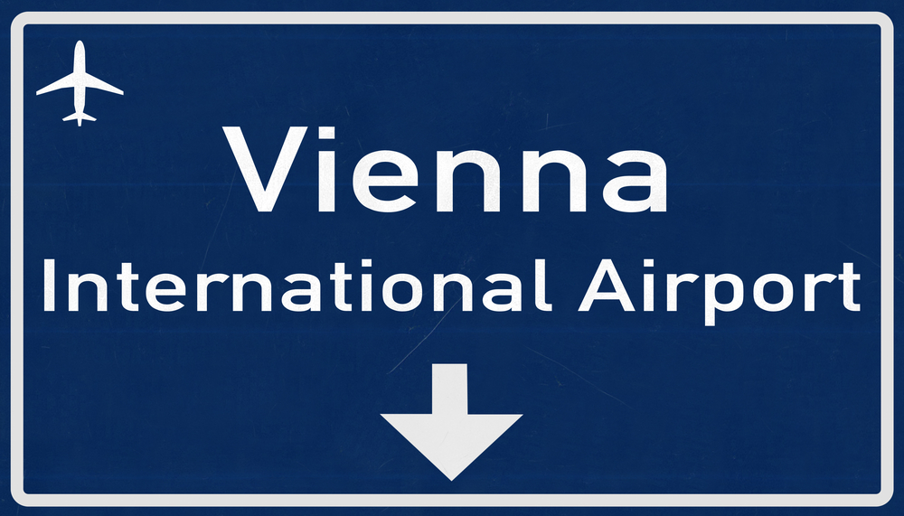Vienna,Austria,Airport,Highway,Sign,2d,Illustration